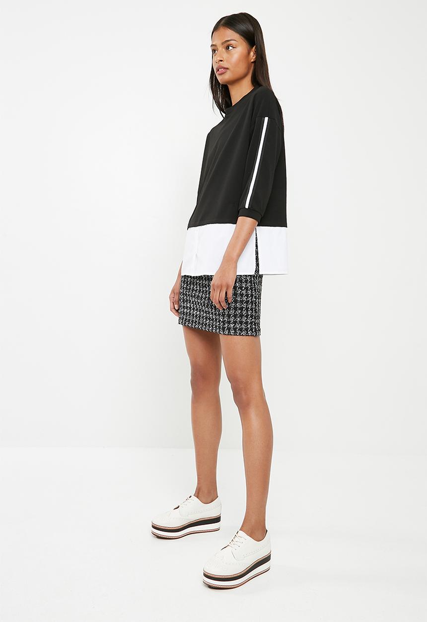 Superbalist - Upstyled twofer top - black 