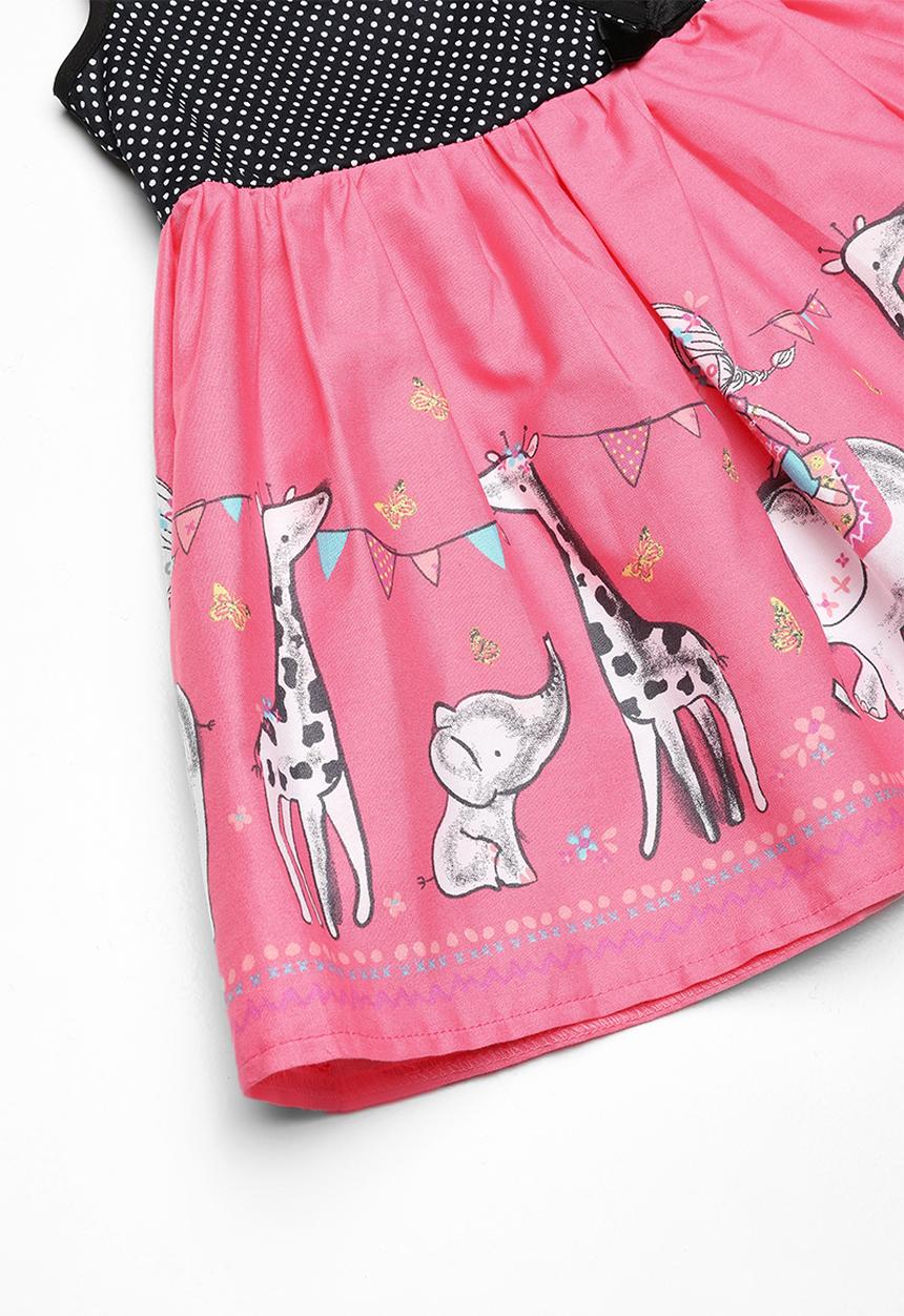 Twin Clothing - Cross over dot print dress - pink