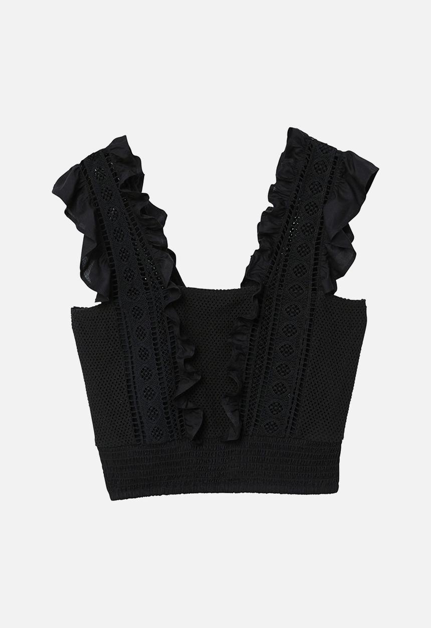 MANGO - Openwork top - black