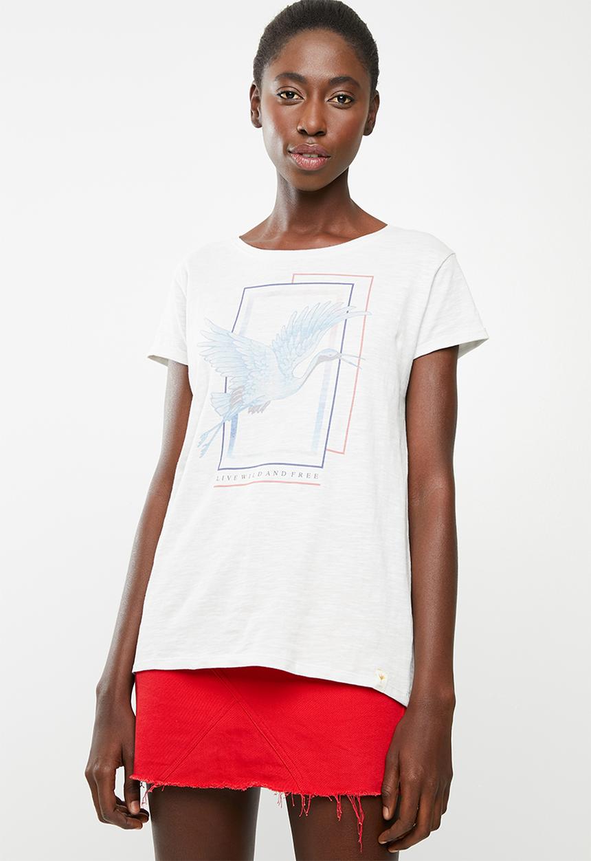 Lizzy - Marjorie tee - white & blue