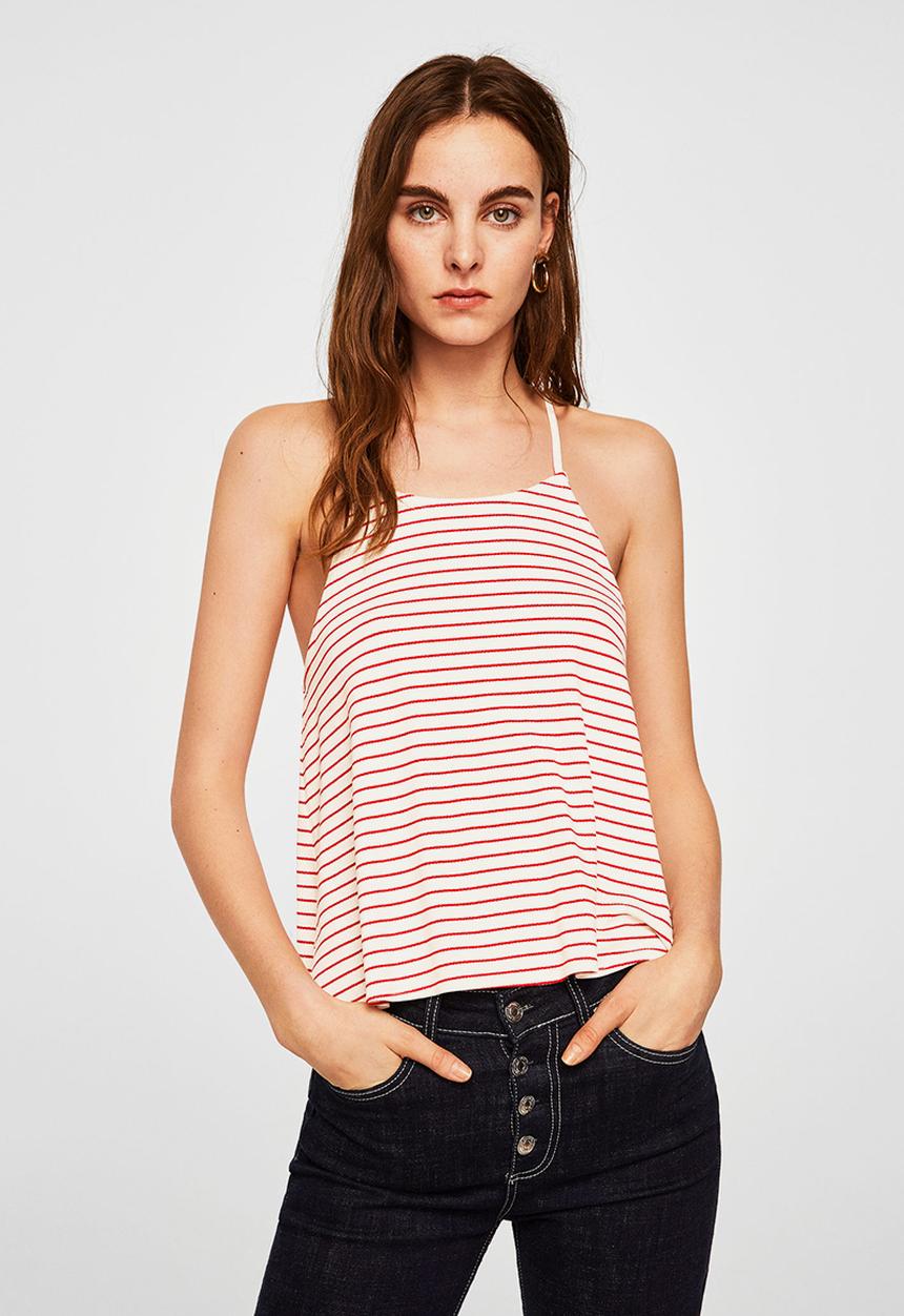 MANGO - Crisscross strappy top - off white