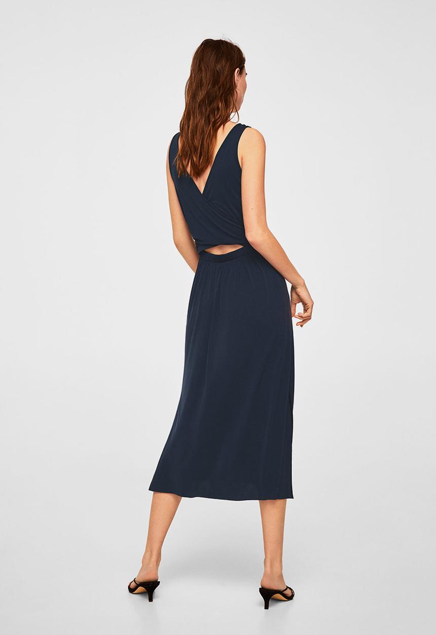MANGO - Bow gown dress - navy