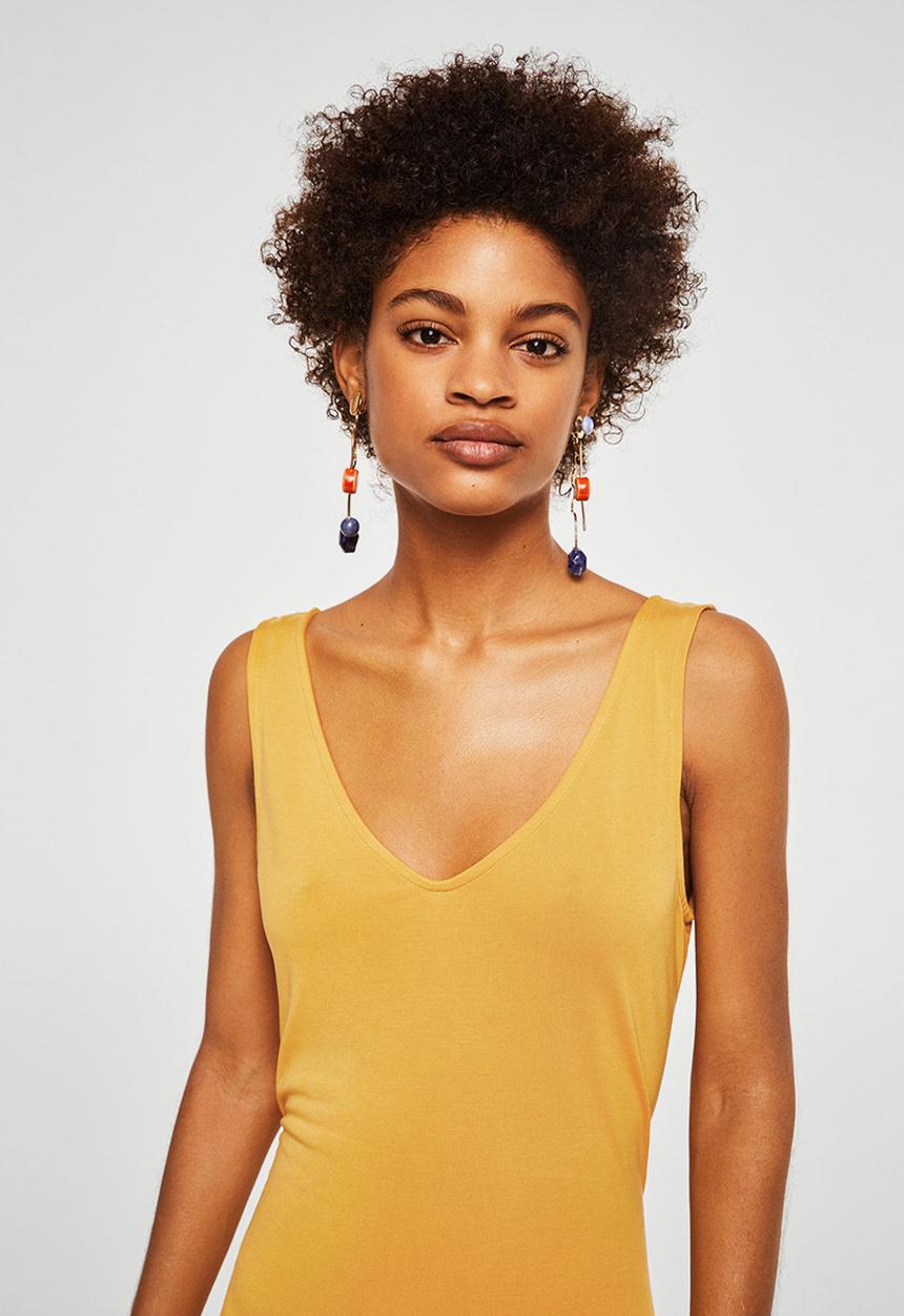 MANGO - Bow gown dress - yellow