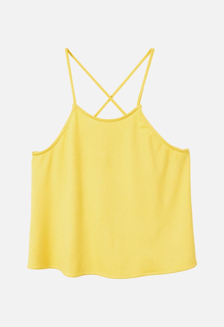 MANGO - Crisscross strappy top - yellow