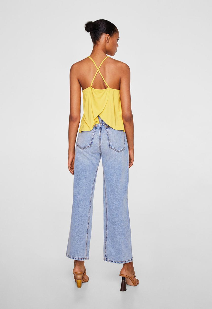 MANGO - Crisscross strappy top - yellow