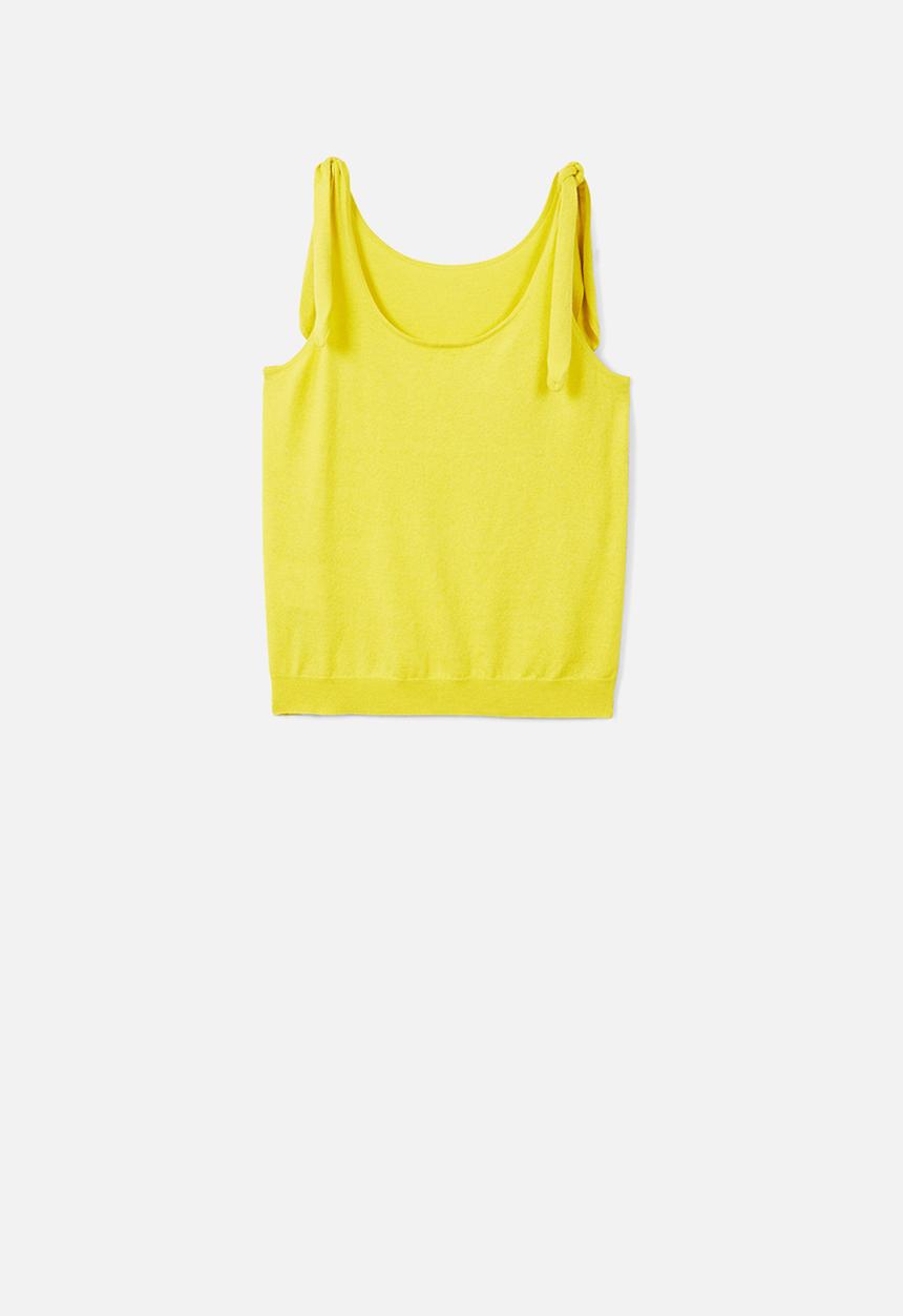 MANGO - Bow strap top - yellow