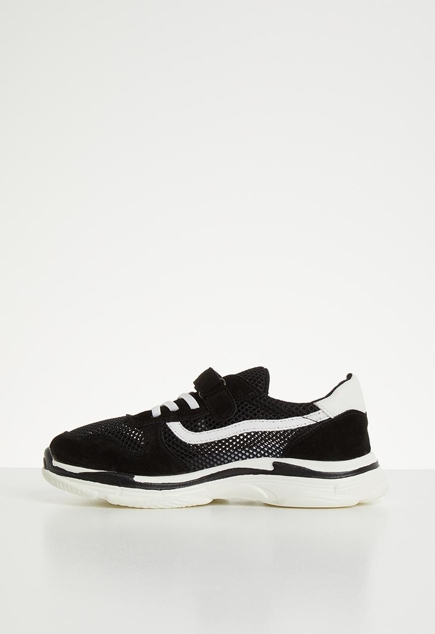 Pop Candy - Faux suede mesh sneaker - black