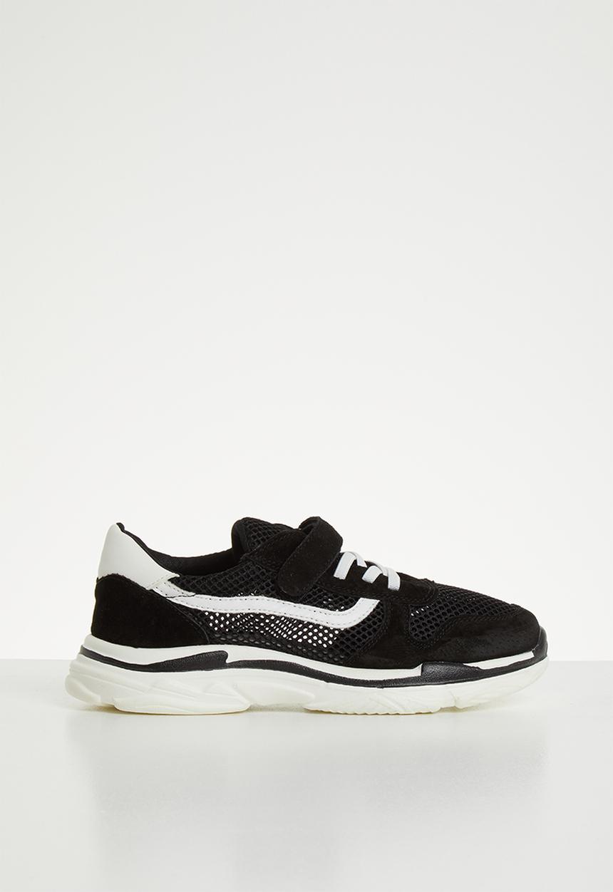 Pop Candy - Faux suede mesh sneaker - black