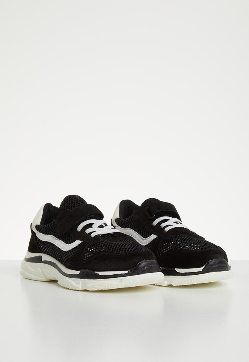 Pop Candy - Faux suede mesh sneaker - black