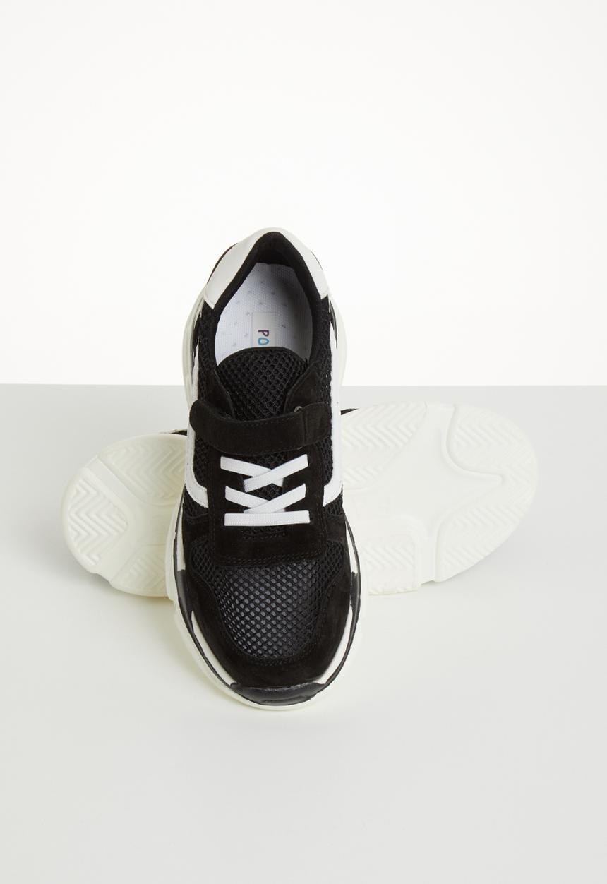 Pop Candy - Faux suede mesh sneaker - black