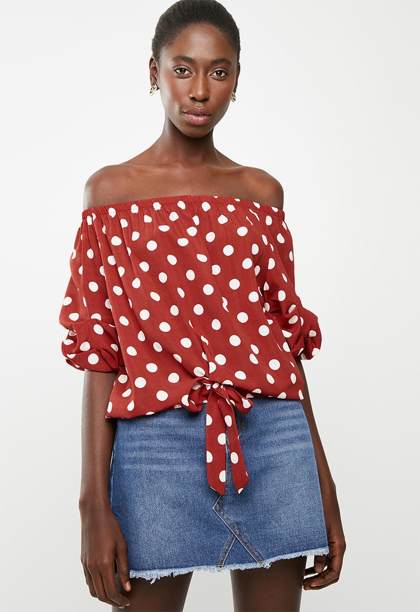 Revenge - Polka-dot top - red