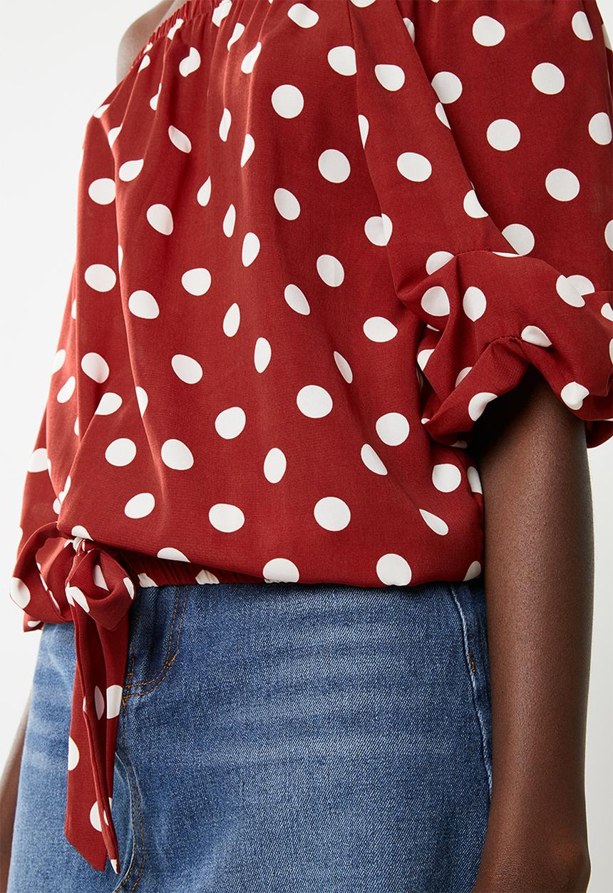 Revenge - Polka-dot top - red