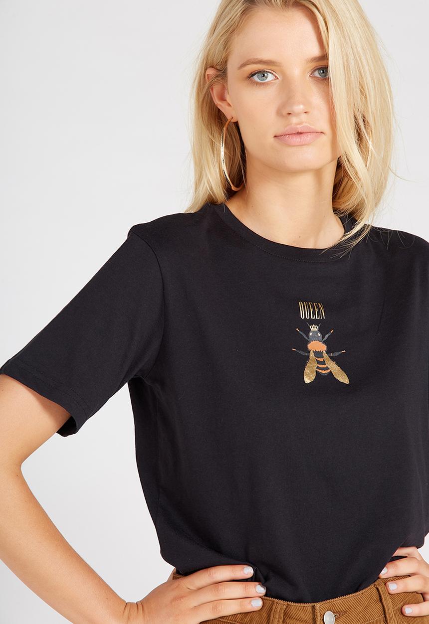 Supré  - Graphic tee - black - black