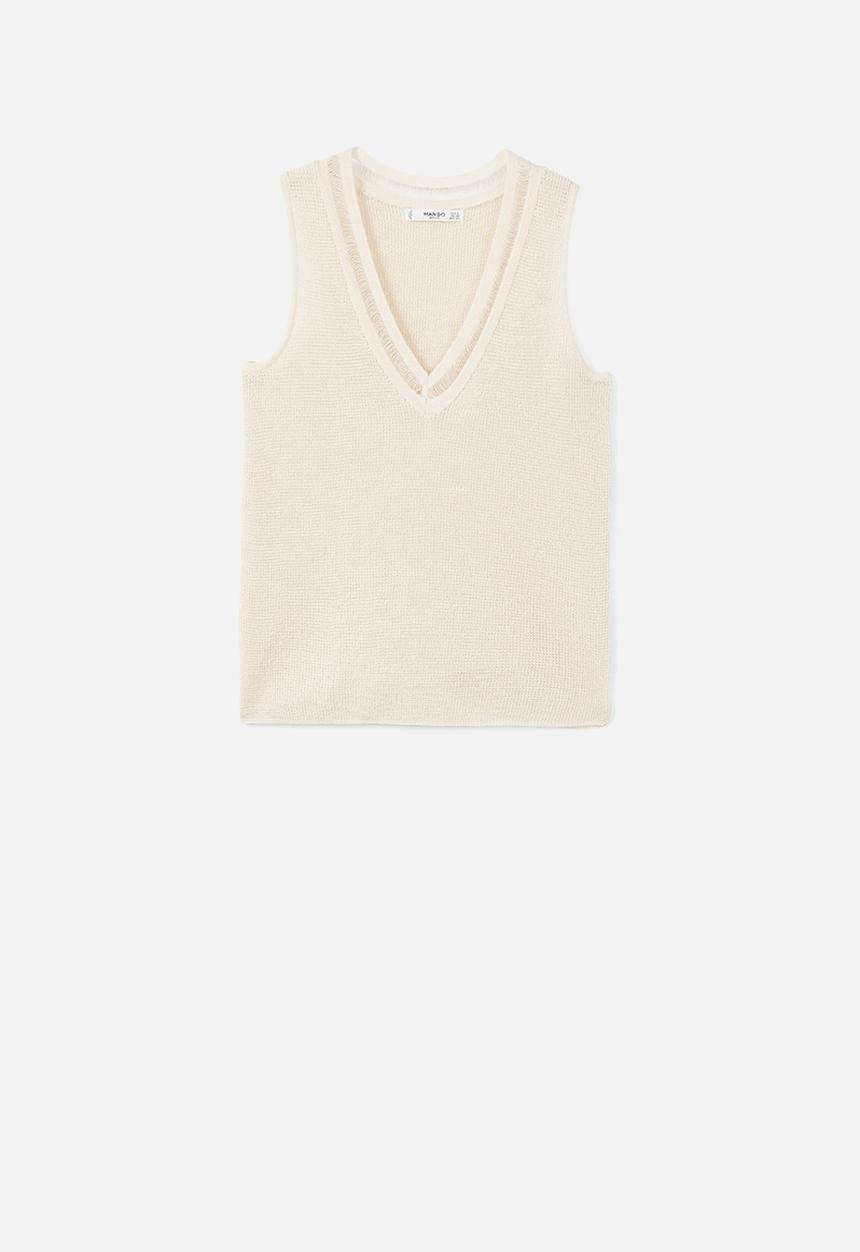 MANGO - Fine knit top - beige