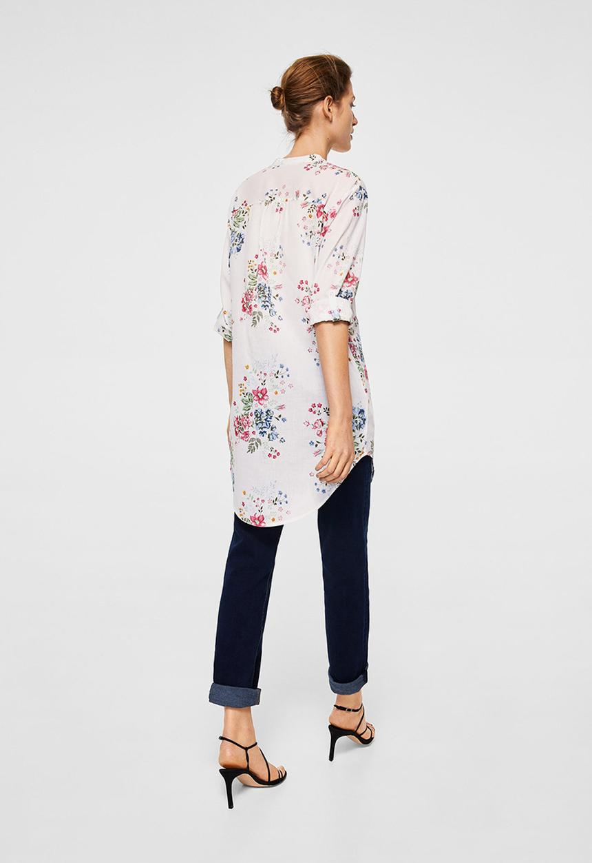 MANGO - Longer length shirt - white 