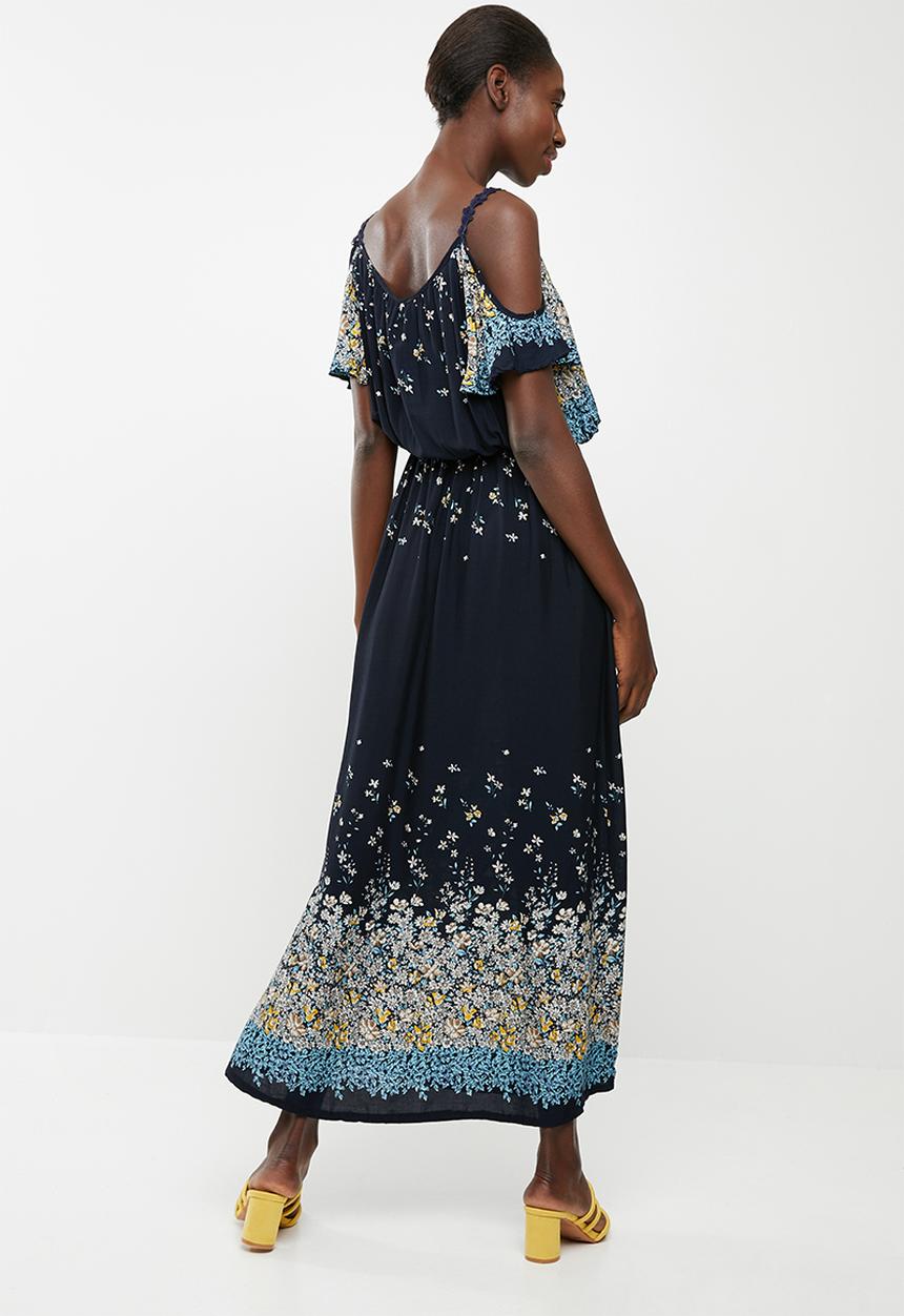 Revenge - Cold shoulder maxi dress - blue