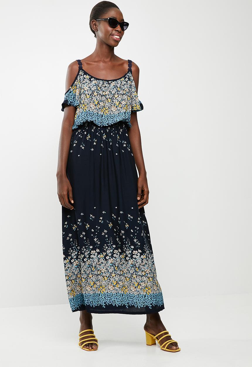 Revenge - Cold shoulder maxi dress - blue