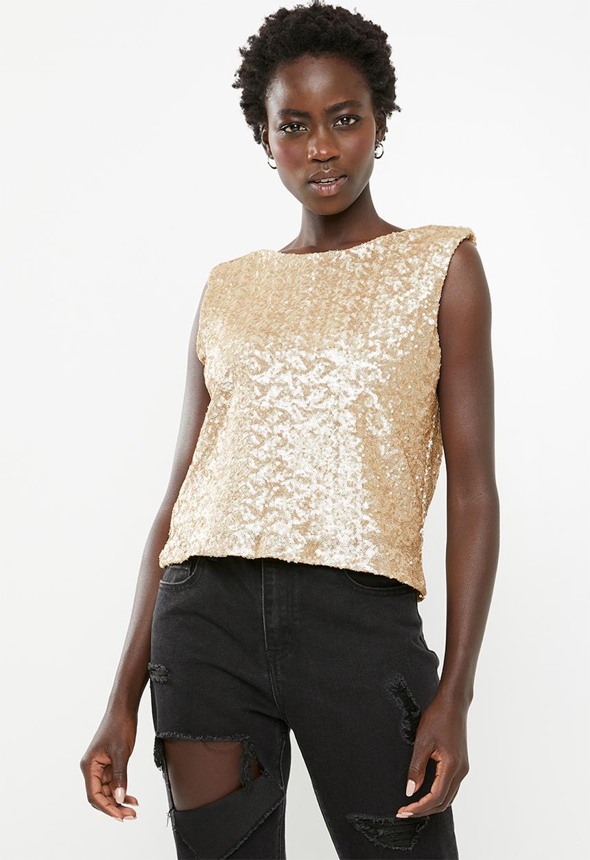 STYLE REPUBLIC - Sequin top - gold