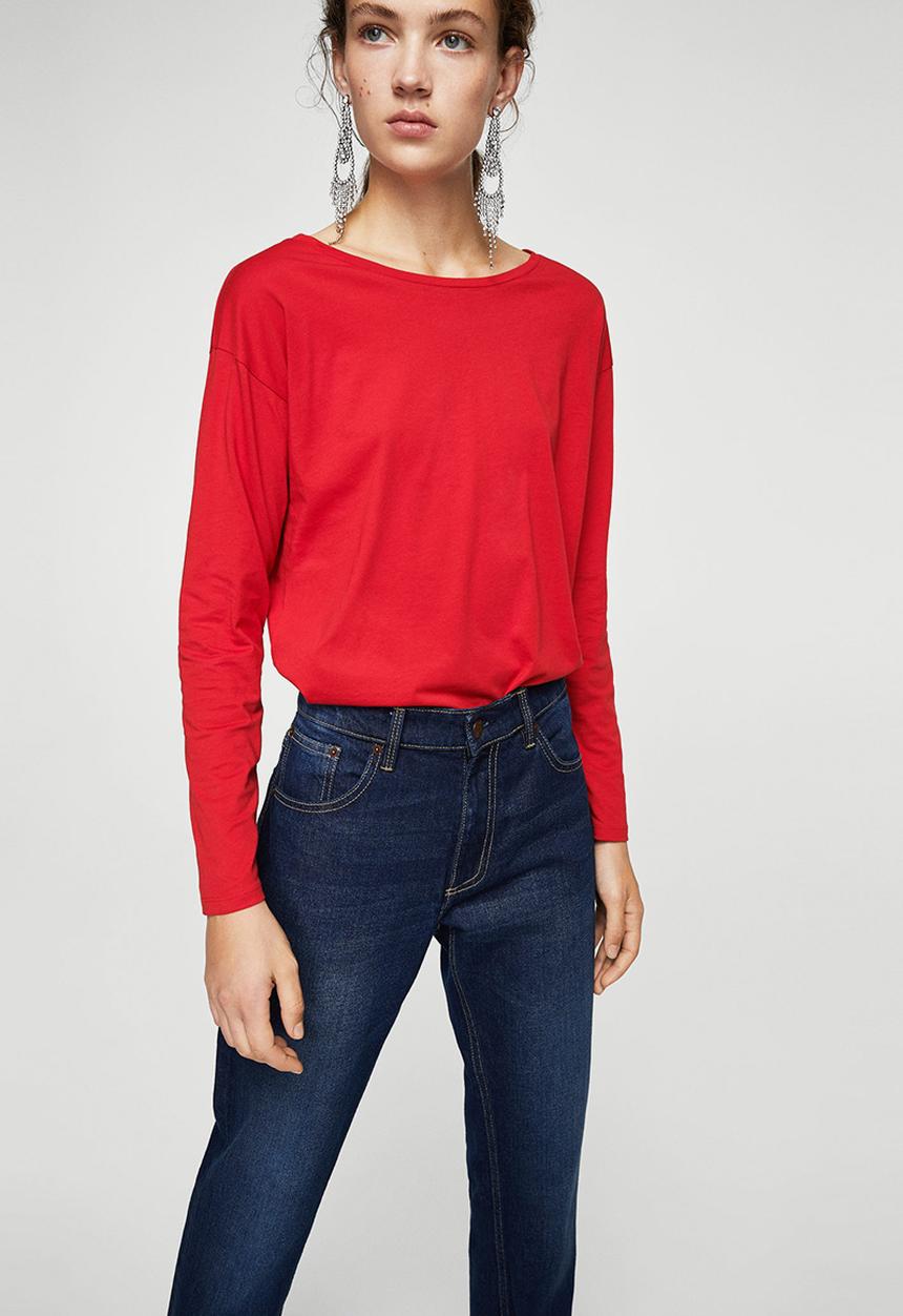 MANGO - Essential long sleeve tee - red