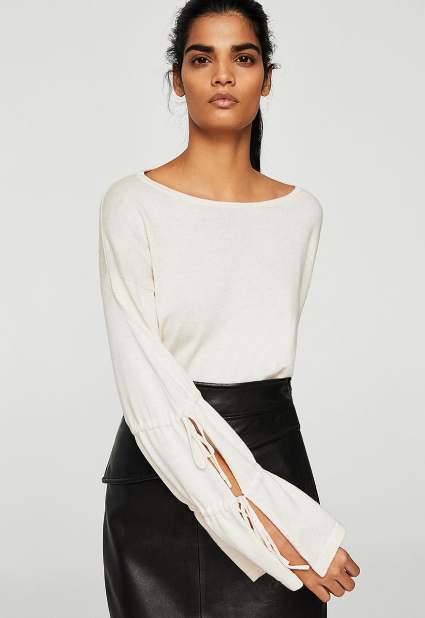MANGO - Sleeve detail blouse - white