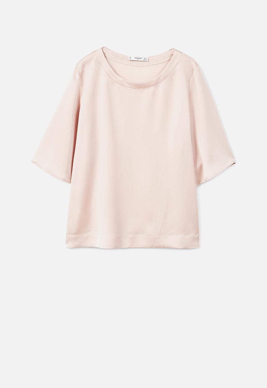 MANGO - Contrasting design T-shirt - pink
