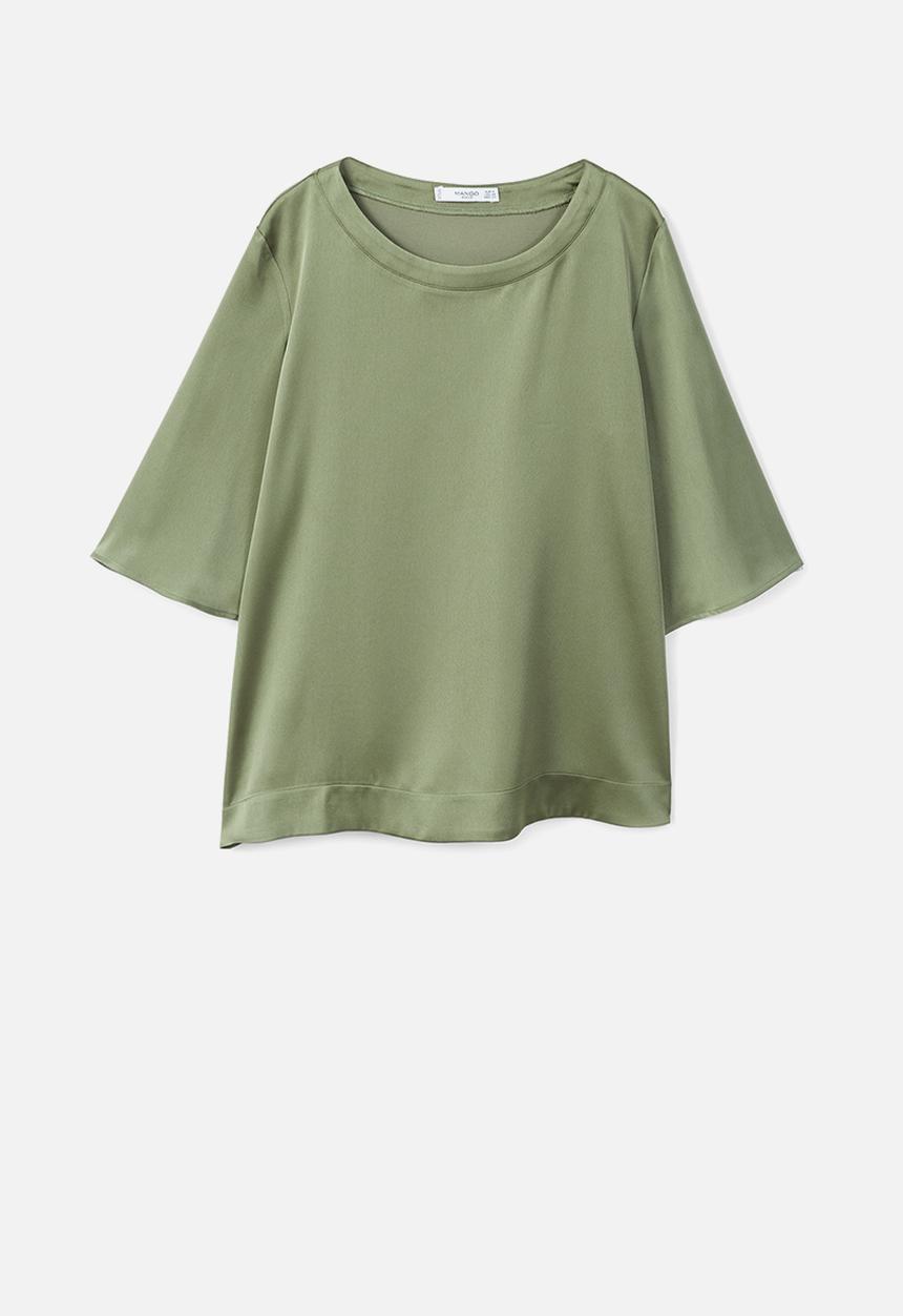 MANGO - Contrasting design T-shirt - green