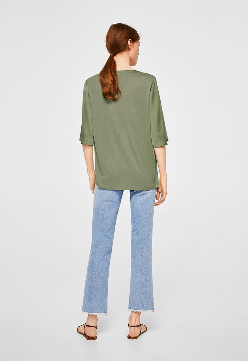 MANGO - Contrasting design T-shirt - green