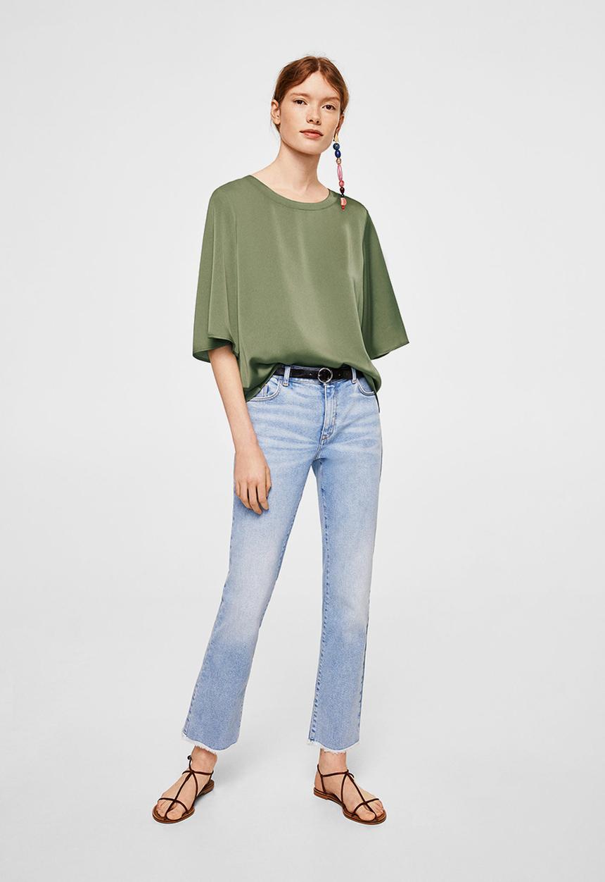 MANGO - Contrasting design T-shirt - green