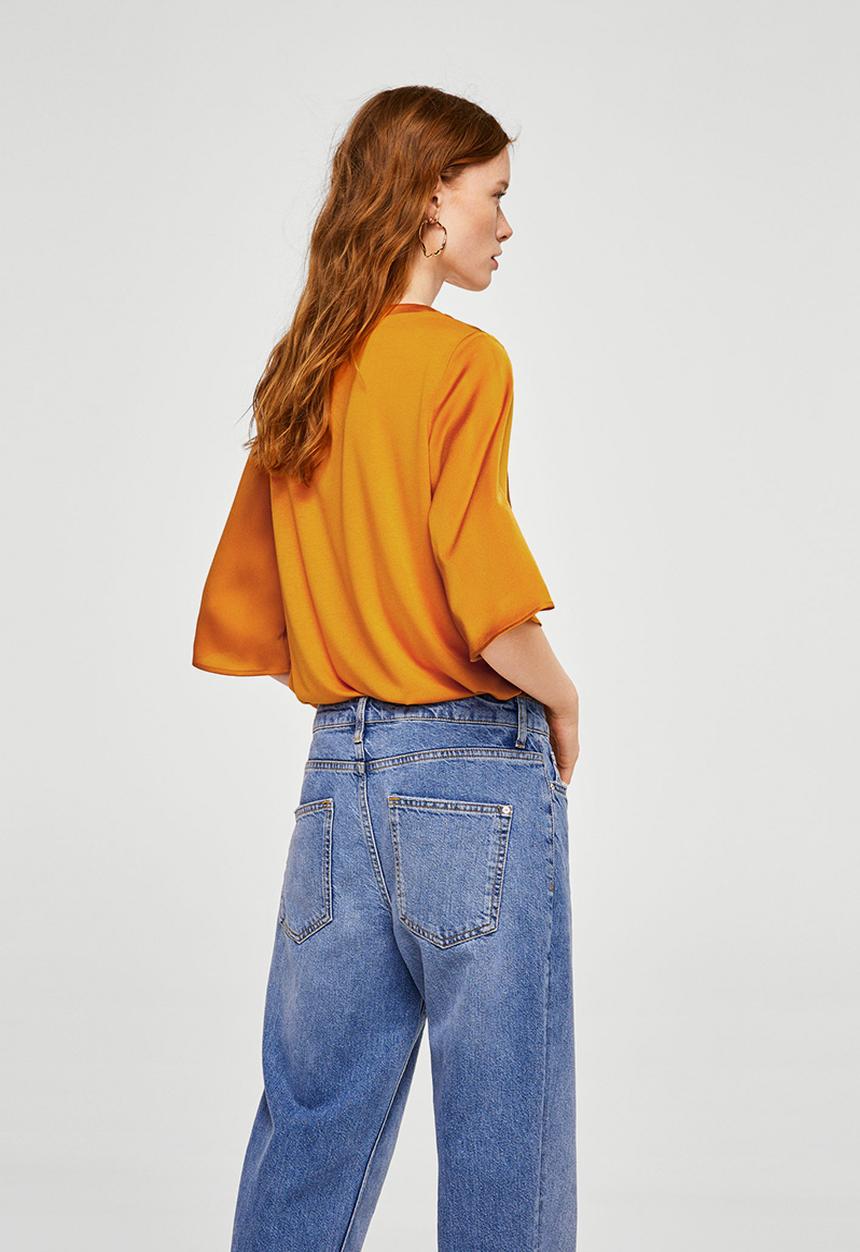 MANGO - Contrasting design T-shirt - orange