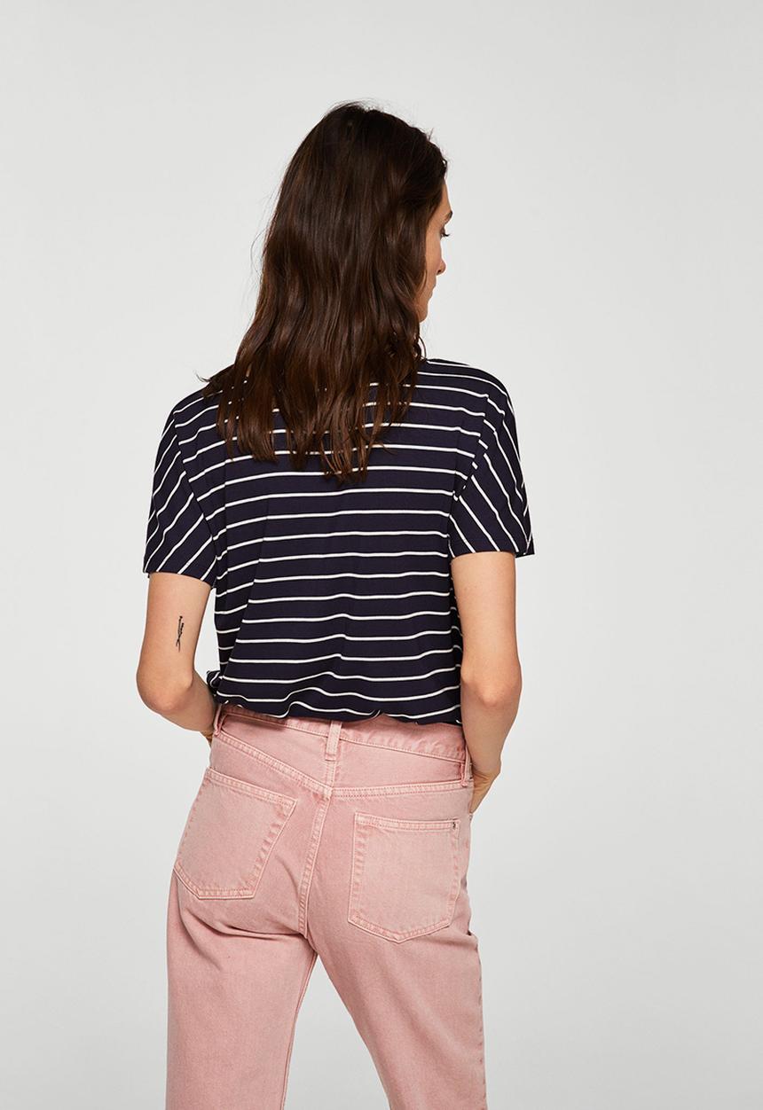 MANGO - V-neckline essential T-shirt - navy