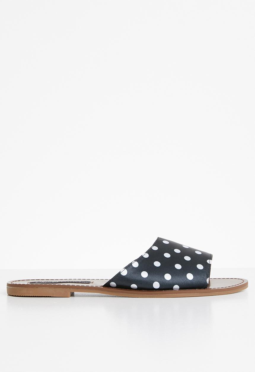 Cherry Collection - Polka dot sandals - black & white 