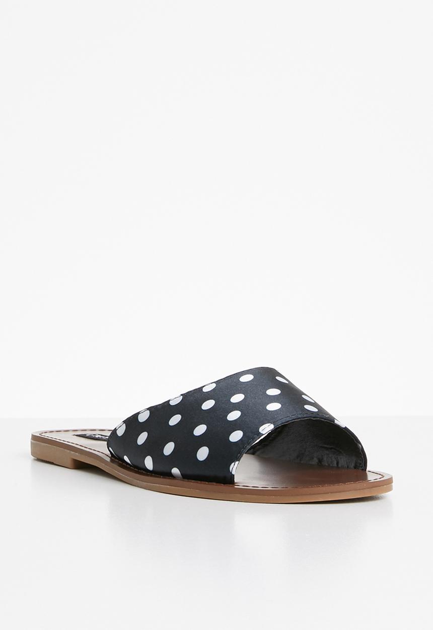 Cherry Collection - Polka dot sandals - black & white 