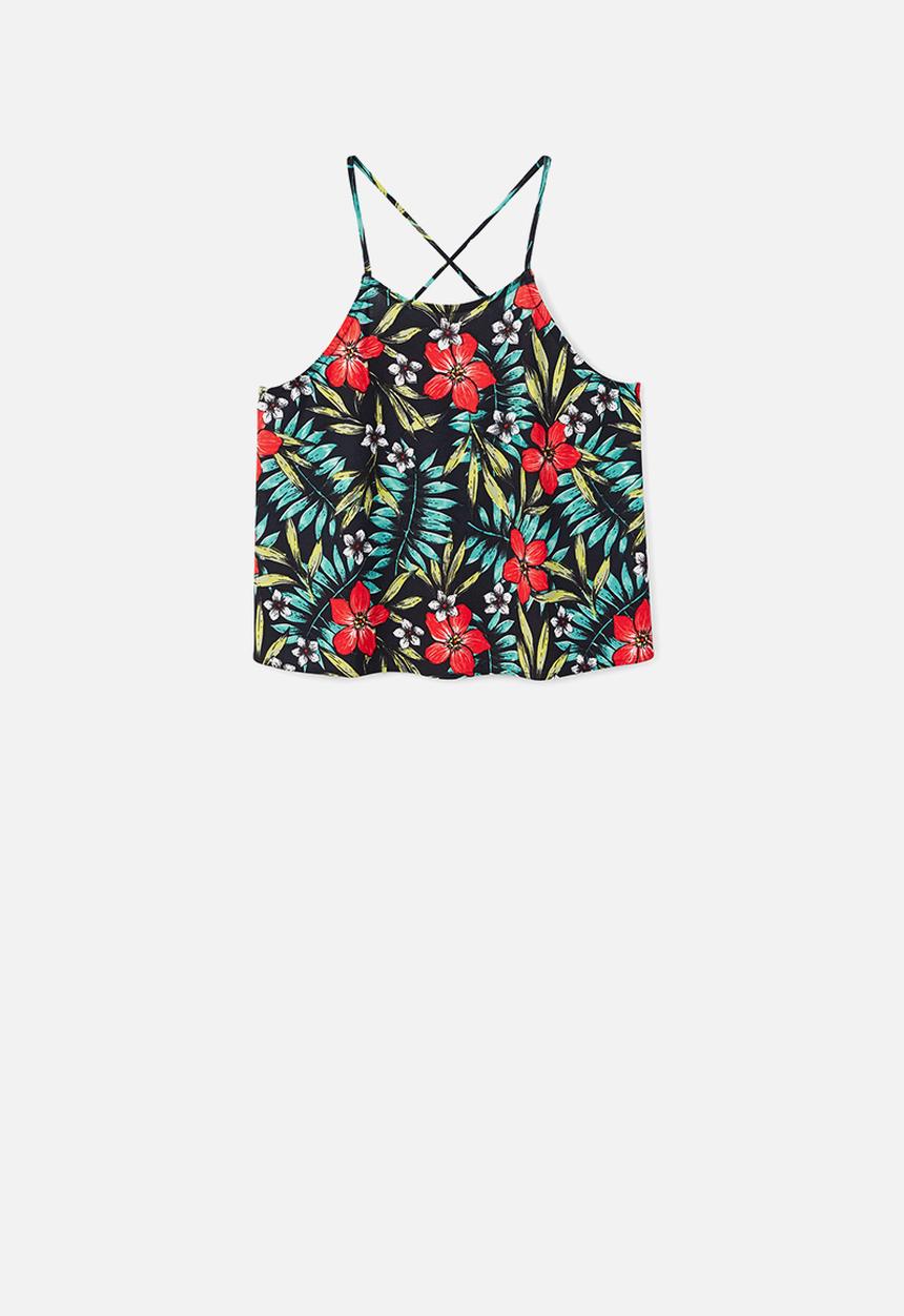 MANGO - Crisscross strappy top - multi 
