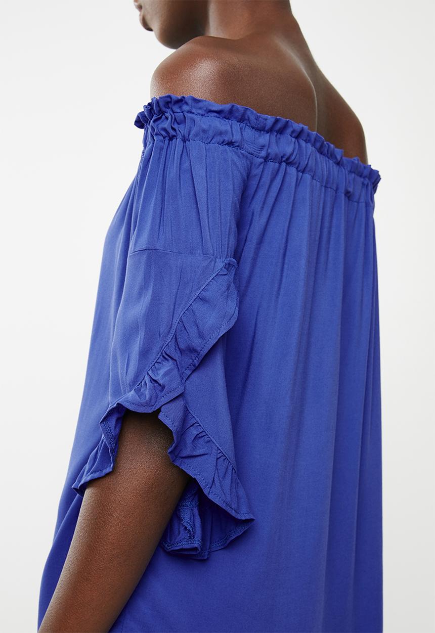 edit - Bardot 3/4 sleeve blouse - blue