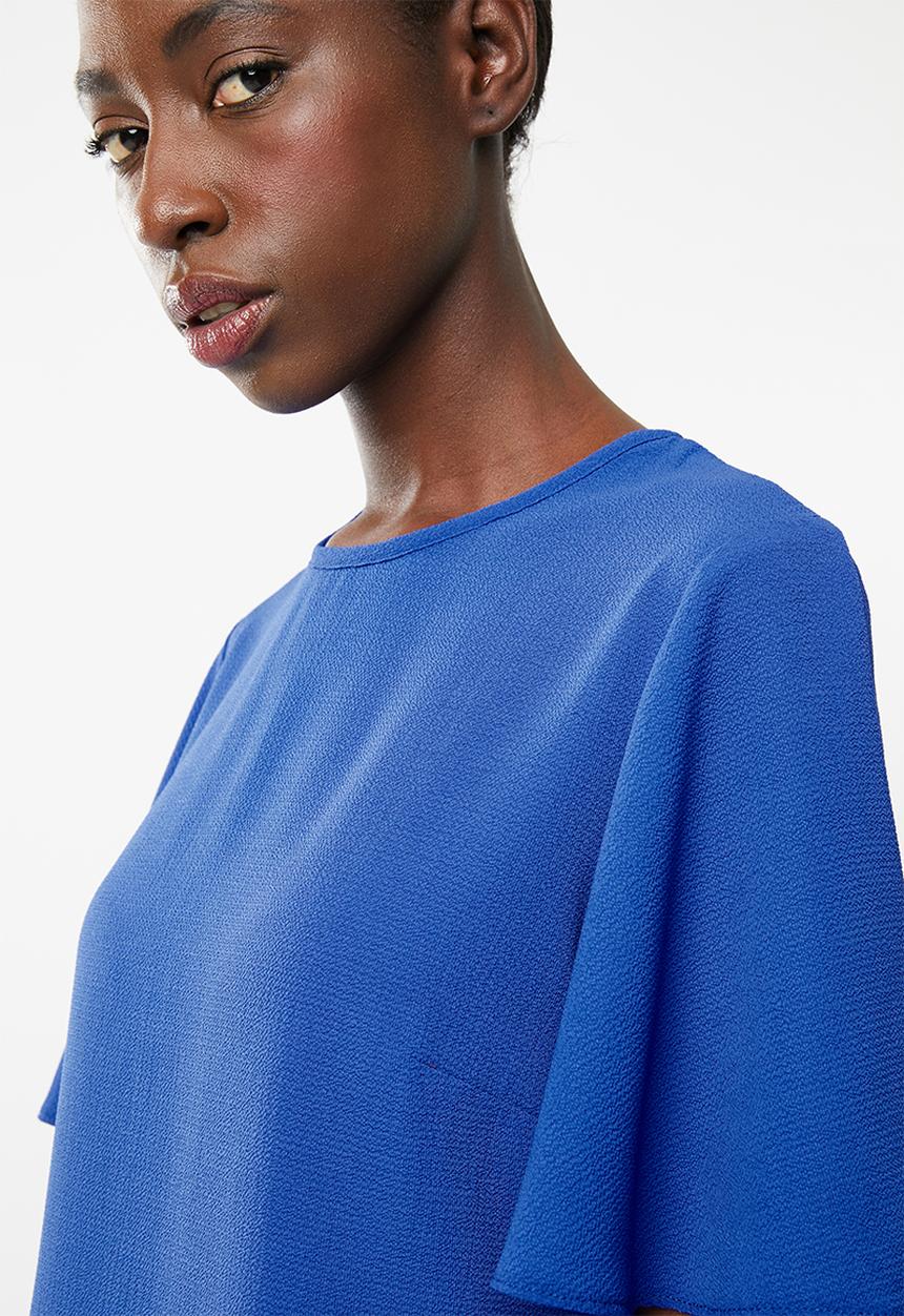 edit - Flutter sleeve blouse - blue