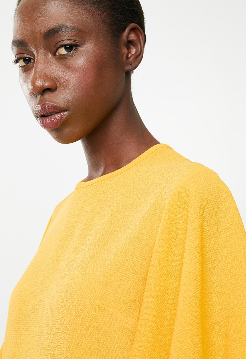 edit - Flutter sleeve blouse - yellow