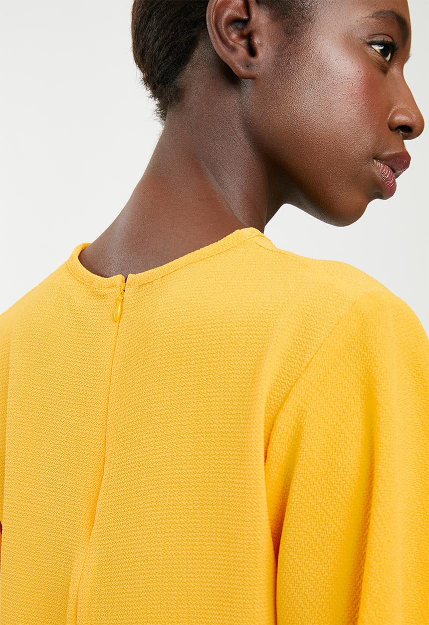 edit - Flutter sleeve blouse - yellow