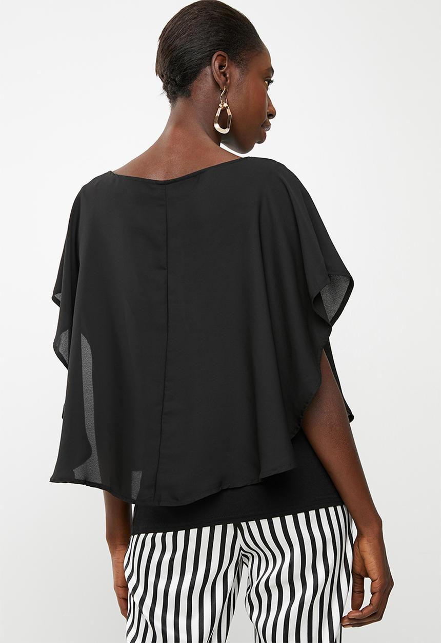 edit - Double layer blouse - black