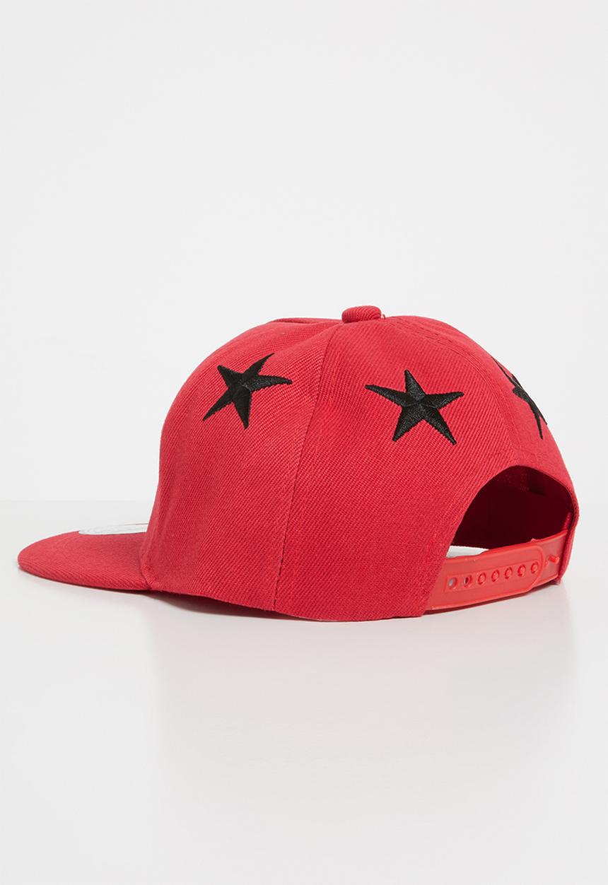 Pop Candy - Star flat brim cap - maroon