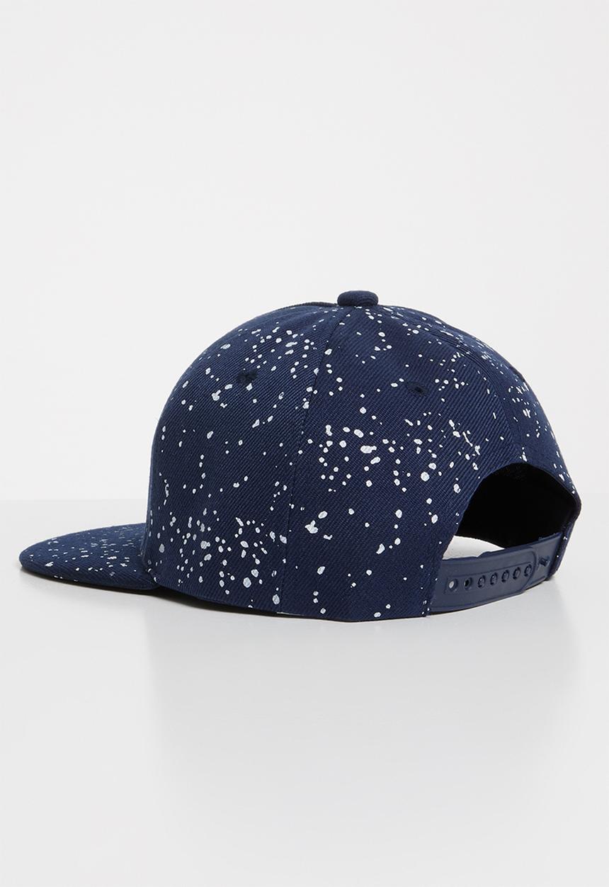 Pop Candy - Splatter flat brim cap - navy