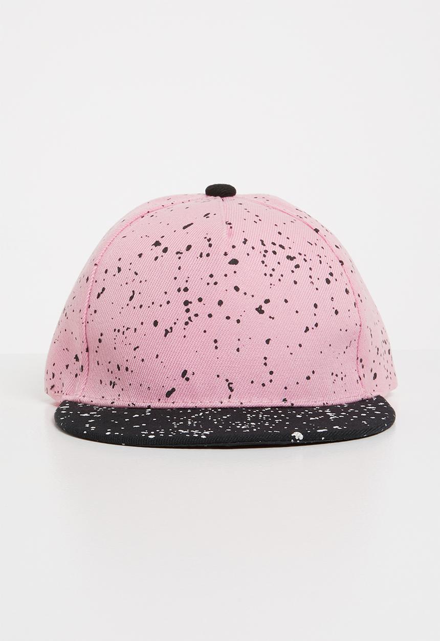 Pop Candy - Splatter flat brim cap - mid pink