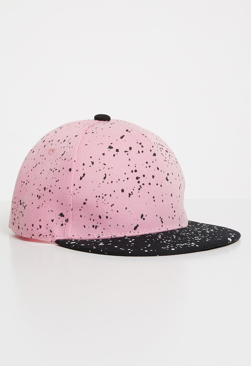 Pop Candy - Splatter flat brim cap - mid pink