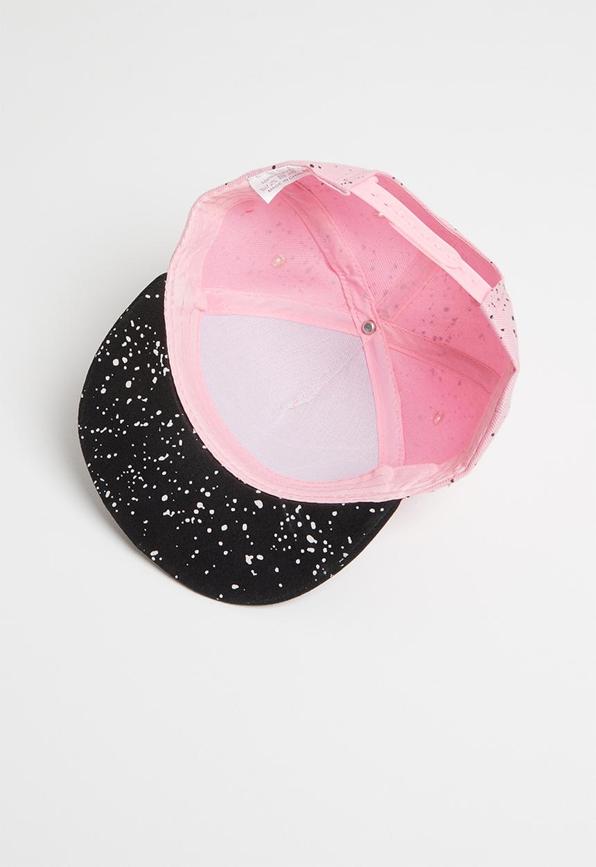 Pop Candy - Splatter flat brim cap - mid pink