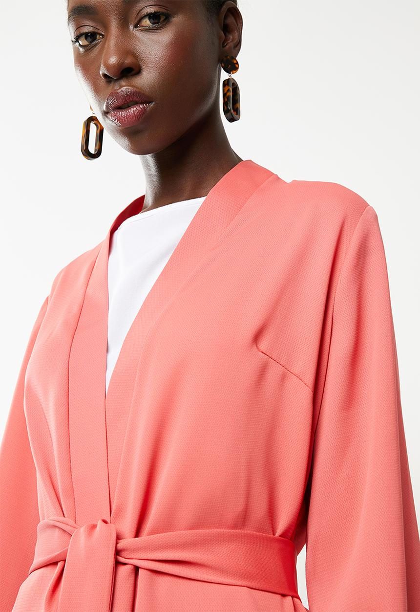 edit - Long line jacket - coral