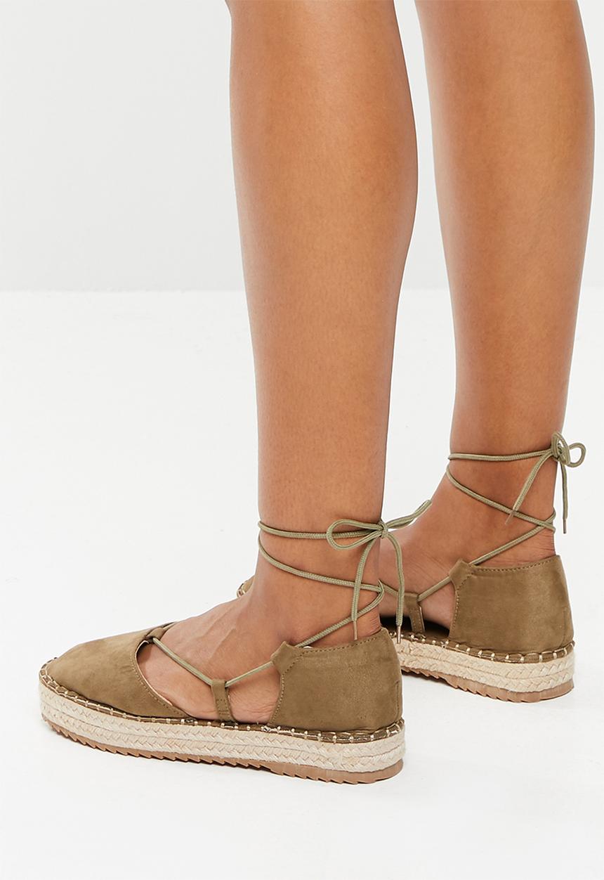 Superbalist - Sandy lace up espadrille - khaki