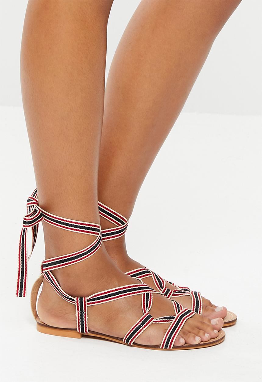 Superbalist - Stripe lace up sandal - multi