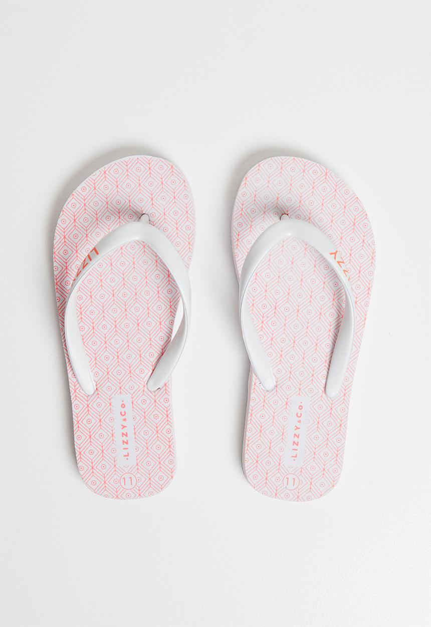 Lizzy - Odeletta flip flop - pink & white 