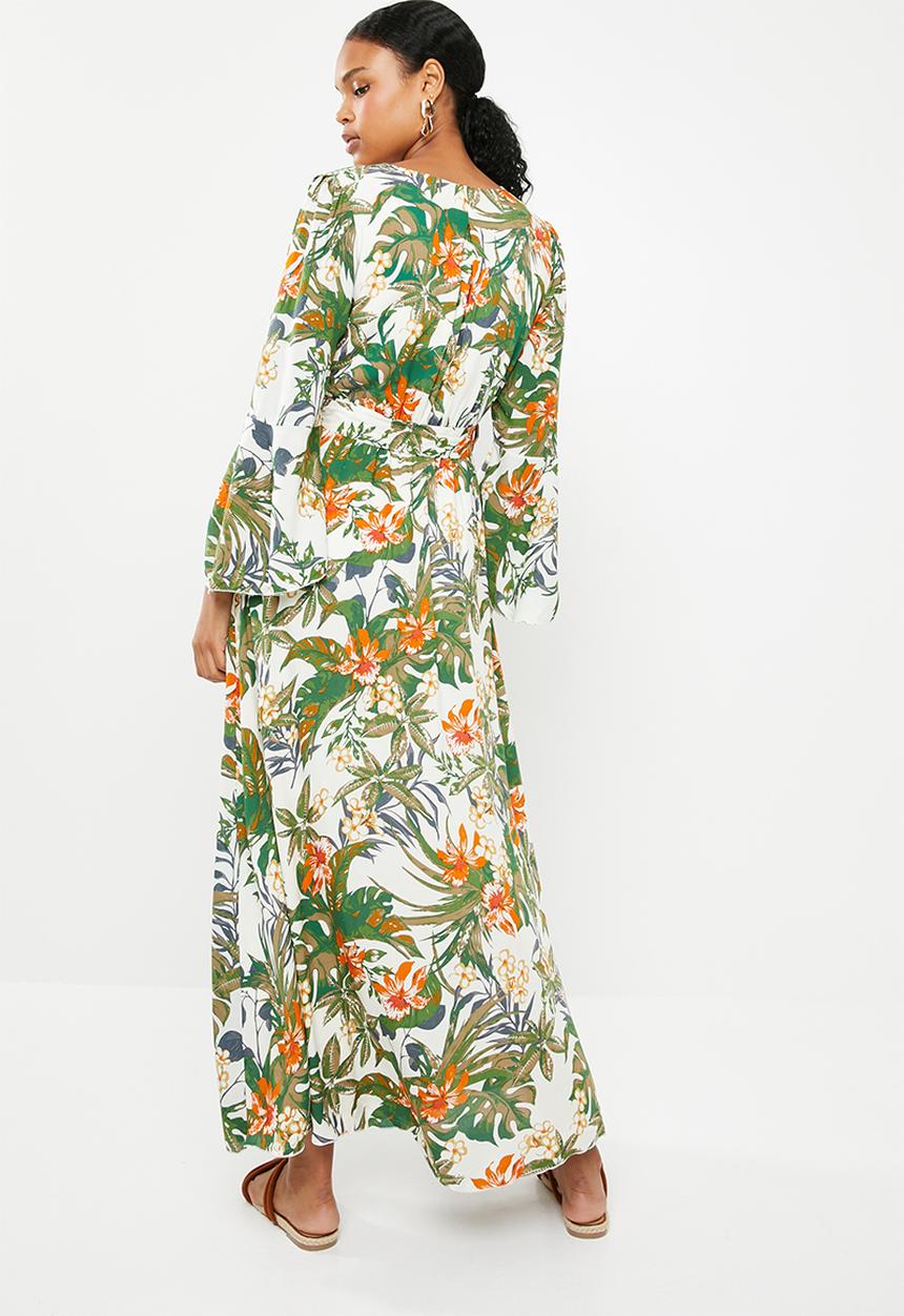 G Couture - Mock wrap printed maxi dress - multi