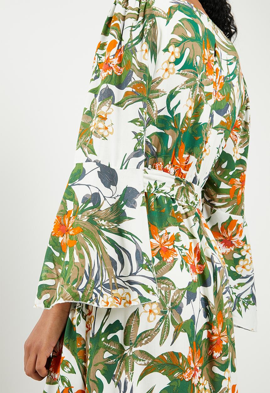 G Couture - Mock wrap printed maxi dress - multi