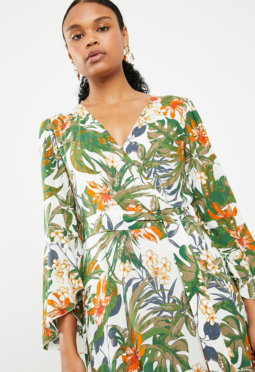 G Couture - Mock wrap printed maxi dress - multi